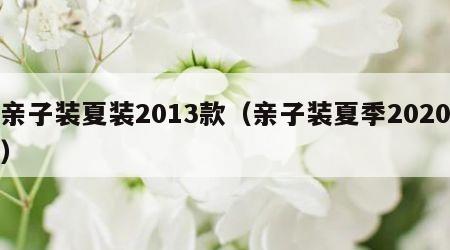 亲子装夏装2013款（亲子装夏季2020）