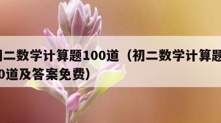 初二数学计算题100道（初二数学计算题100道及答案免费）
