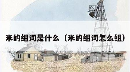 米的组词是什么（米的组词怎么组）