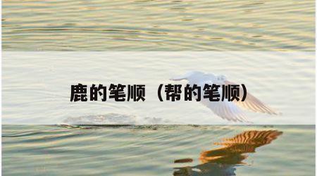 鹿的笔顺（帮的笔顺）