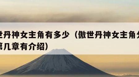 傲世丹神女主角有多少（傲世丹神女主角分别在第几章有介绍）