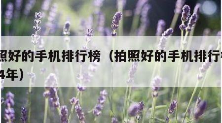 拍照好的手机排行榜（拍照好的手机排行榜2024年）