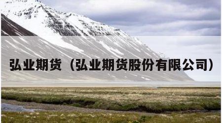 弘业期货（弘业期货股份有限公司）