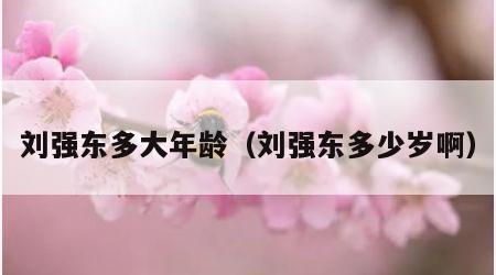 刘强东多大年龄（刘强东多少岁啊）