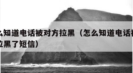 怎么知道电话被对方拉黑（怎么知道电话被对方拉黑了短信）