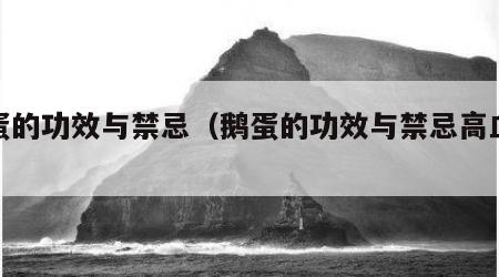 鹅蛋的功效与禁忌（鹅蛋的功效与禁忌高血压）