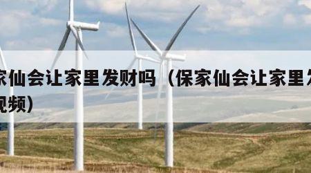 保家仙会让家里发财吗（保家仙会让家里发财吗视频）