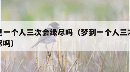 梦见一个人三次会缘尽吗（梦到一个人三次会缘尽吗）