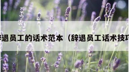 辞退员工的话术范本（辞退员工话术技巧）