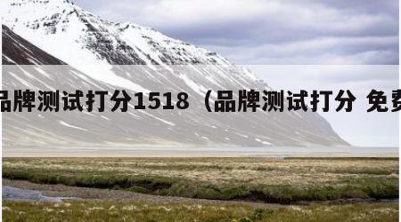 品牌测试打分1518（品牌测试打分 免费）