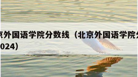 北京外国语学院分数线（北京外国语学院分数线2024）