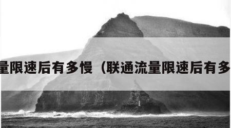 流量限速后有多慢（联通流量限速后有多慢）