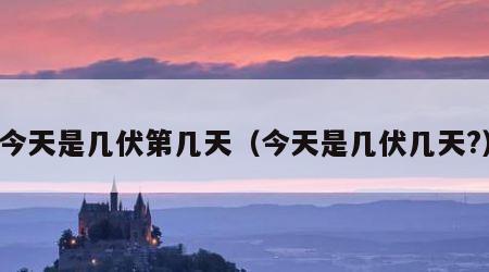 今天是几伏第几天（今天是几伏几天?）