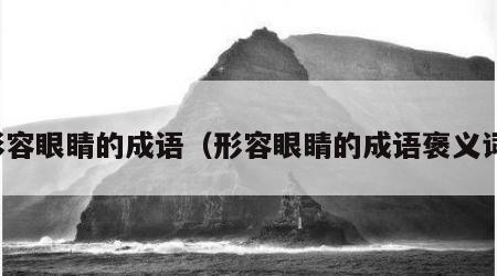 形容眼睛的成语（形容眼睛的成语褒义词）