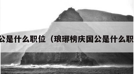国公是什么职位（琅琊榜庆国公是什么职位）