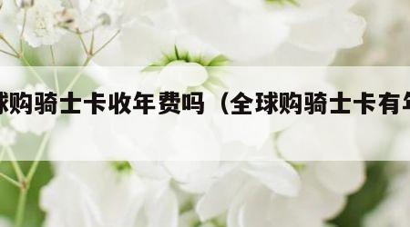 全球购骑士卡收年费吗（全球购骑士卡有年费吗）