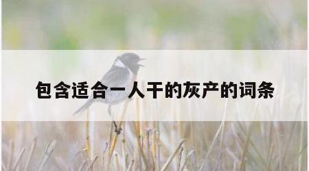 包含适合一人干的灰产的词条