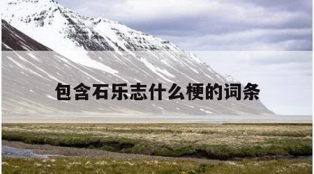 包含石乐志什么梗的词条