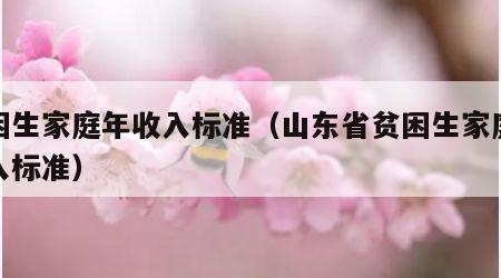 贫困生家庭年收入标准（山东省贫困生家庭年收入标准）
