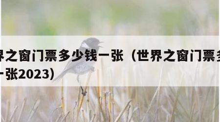 世界之窗门票多少钱一张（世界之窗门票多少钱一张2023）