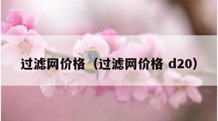 过滤网价格（过滤网价格 d20）
