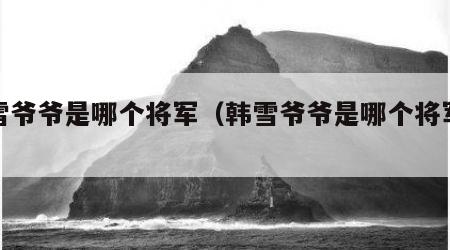 韩雪爷爷是哪个将军（韩雪爷爷是哪个将军外公）