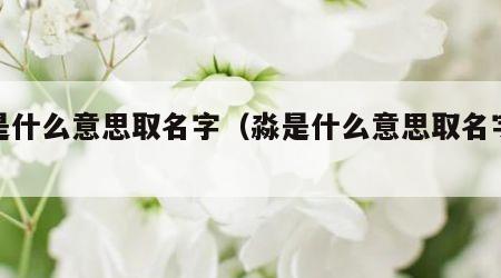 淼是什么意思取名字（淼是什么意思取名字大全）