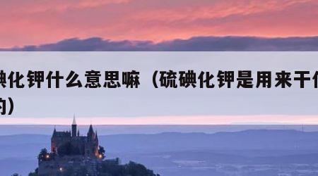 硫碘化钾什么意思嘛（硫碘化钾是用来干什么用的）