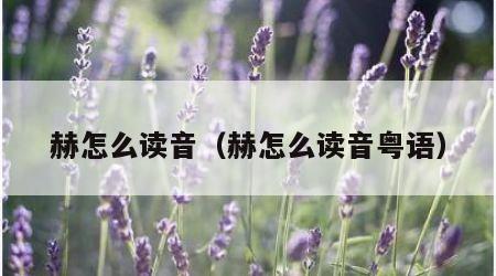 赫怎么读音（赫怎么读音粤语）