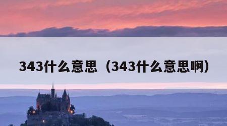343什么意思（343什么意思啊）