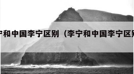 李宁和中国李宁区别（李宁和中国李宁区别标志）
