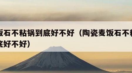 麦饭石不粘锅到底好不好（陶瓷麦饭石不粘锅到底好不好）