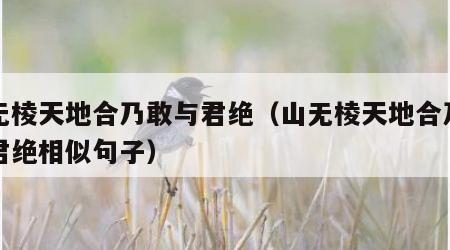 山无棱天地合乃敢与君绝（山无棱天地合乃敢与君绝相似句子）