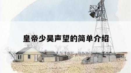 皇帝少昊声望的简单介绍