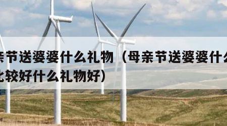 母亲节送婆婆什么礼物（母亲节送婆婆什么礼物比较好什么礼物好）