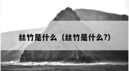 丝竹是什么（丝竹是什么?）
