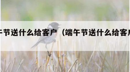 端午节送什么给客户（端午节送什么给客户合适）