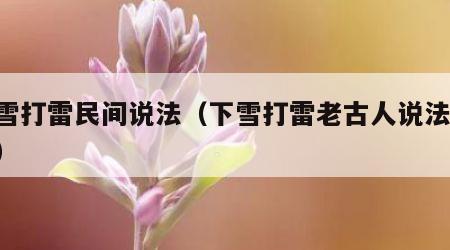 下雪打雷民间说法（下雪打雷老古人说法 专家）