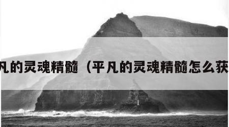 平凡的灵魂精髓（平凡的灵魂精髓怎么获得）