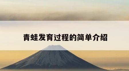 青蛙发育过程的简单介绍