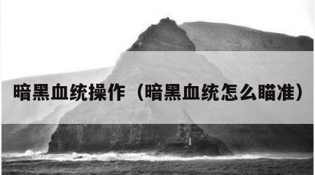 暗黑血统操作（暗黑血统怎么瞄准）