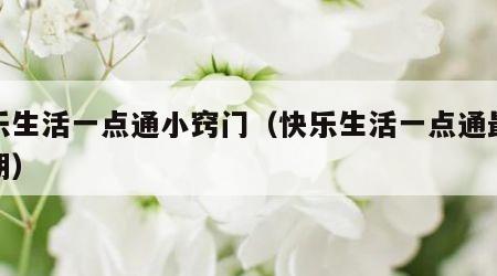 快乐生活一点通小窍门（快乐生活一点通最新一期）