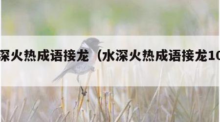 水深火热成语接龙（水深火热成语接龙10个）