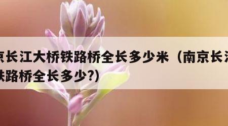 南京长江大桥铁路桥全长多少米（南京长江大桥铁路桥全长多少?）
