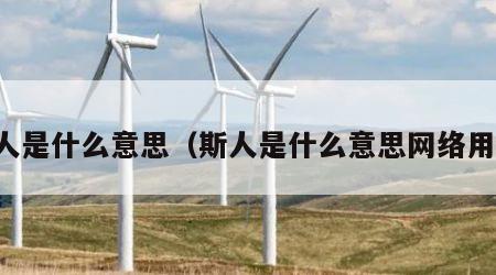 斯人是什么意思（斯人是什么意思网络用语）
