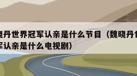 魏晓丹世界冠军认亲是什么节目（魏晓丹世界冠军认亲是什么电视剧）