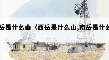 西岳是什么山（西岳是什么山,南岳是什么山）