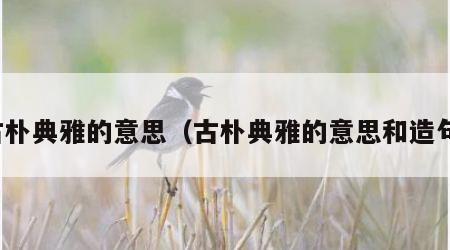 古朴典雅的意思（古朴典雅的意思和造句）