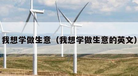 我想学做生意（我想学做生意的英文）