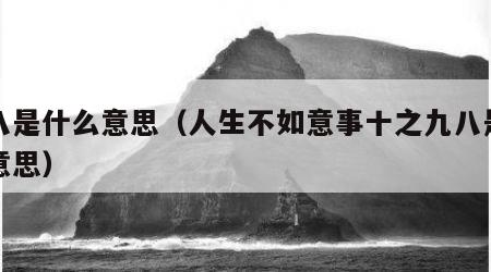 九八是什么意思（人生不如意事十之九八是什么意思）